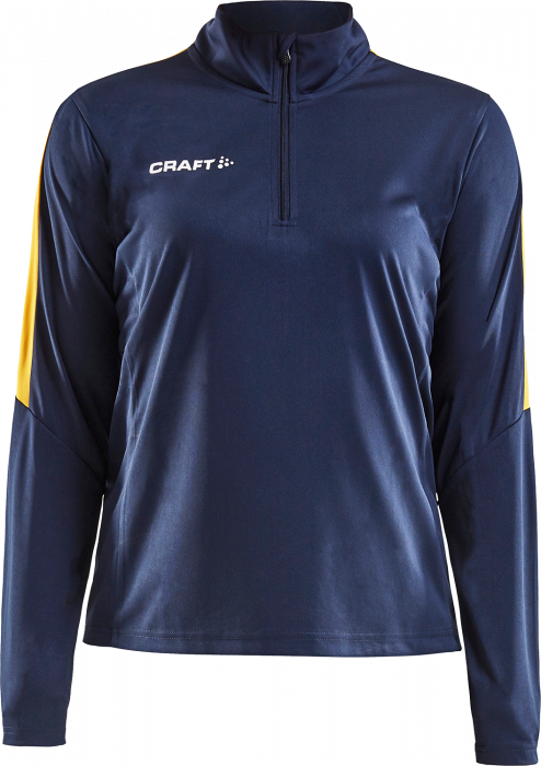 Craft - Progress Halfzip Women - Navy blue & yellow