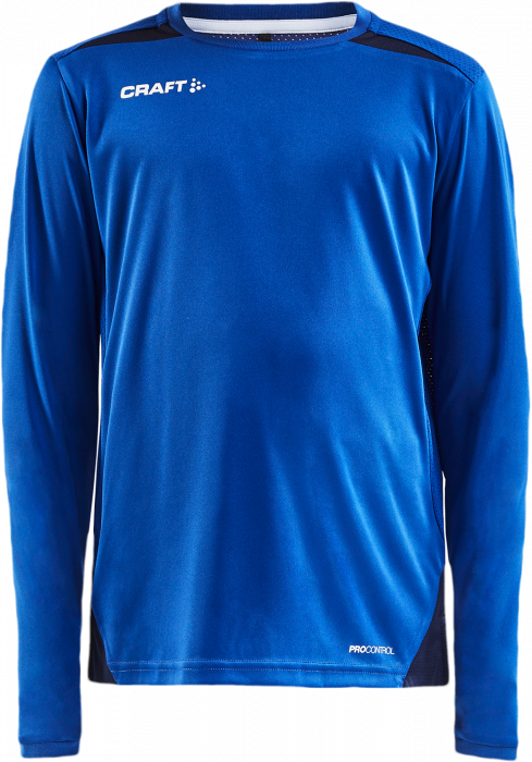 Craft - Pro Control Impact Langærmet T-Shirt Junior - Kobalt & navy blå